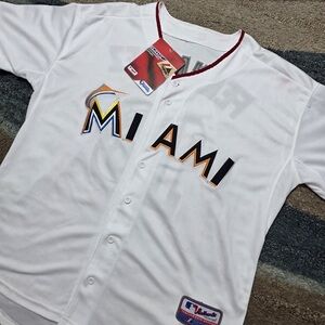 NWT MAJESTIC COOL BASE FLORIDA MARLINS #16 FERNANDEZ BASEBALL JERSEY IN SIZE 48